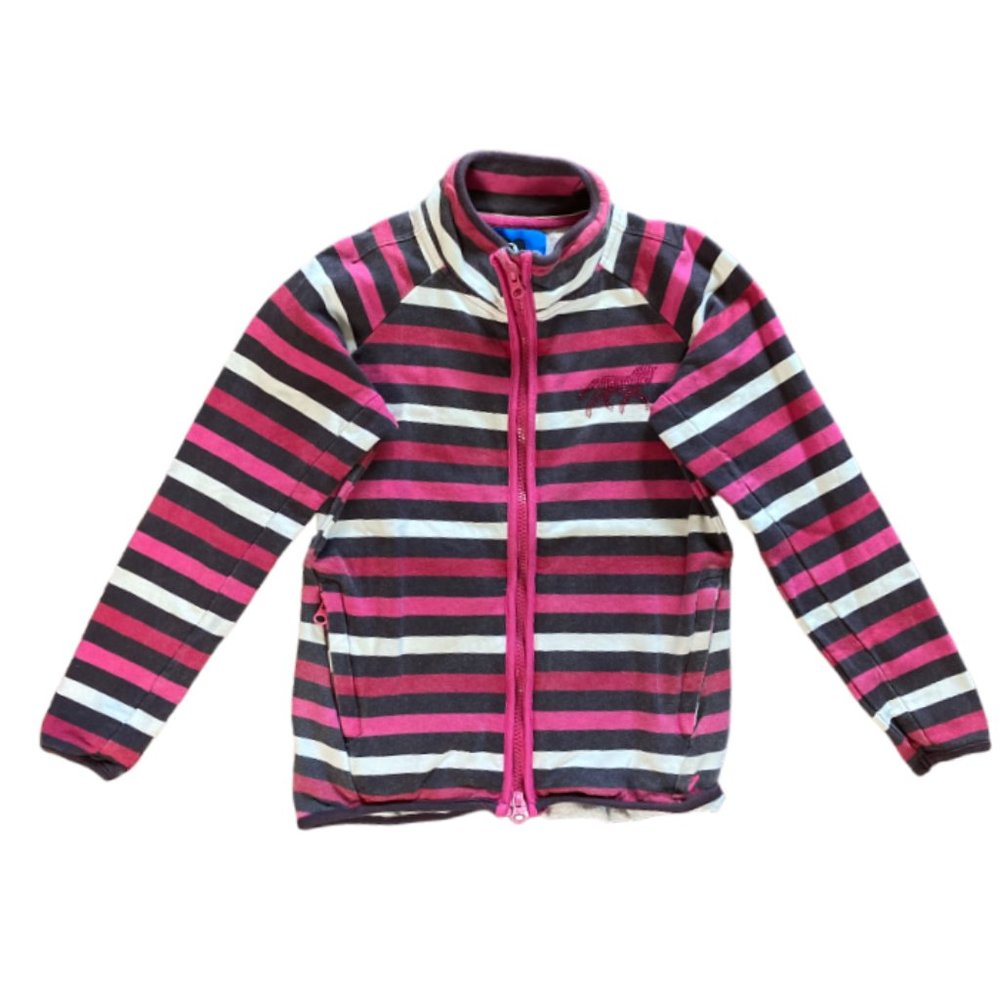 HORZE Girls Equestrian Pink Brown White Striped Jacket Small